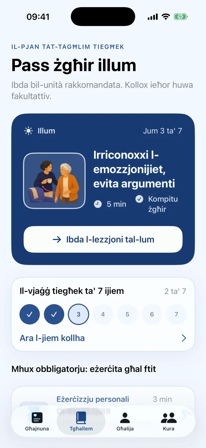 Il-pjan tiegħek personali ta’ 7 ijiem