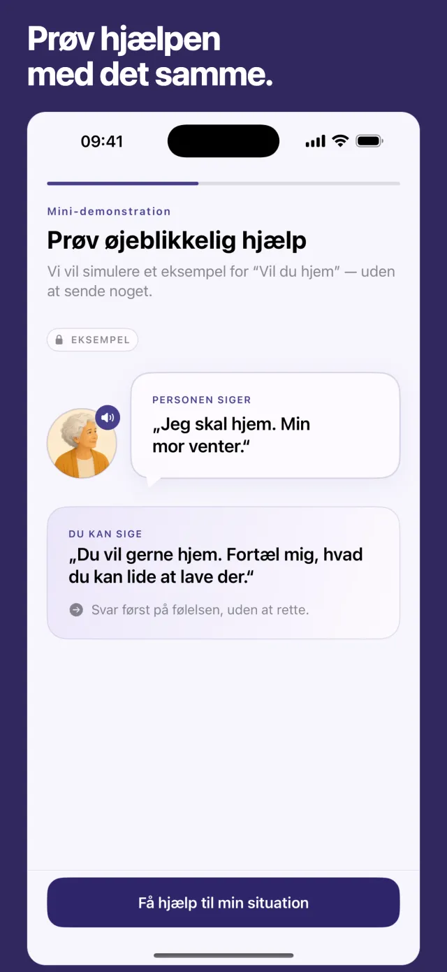 Prøv hjælpen med det samme.