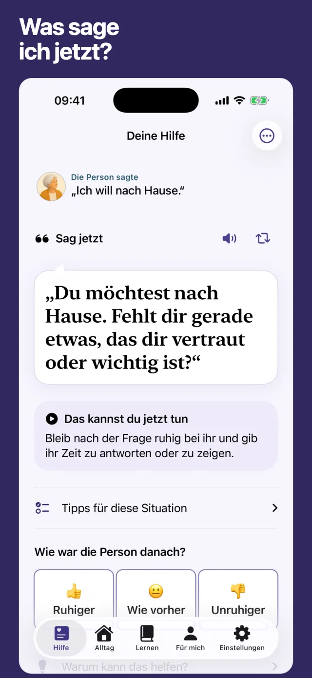 Was sage ich jetzt?
