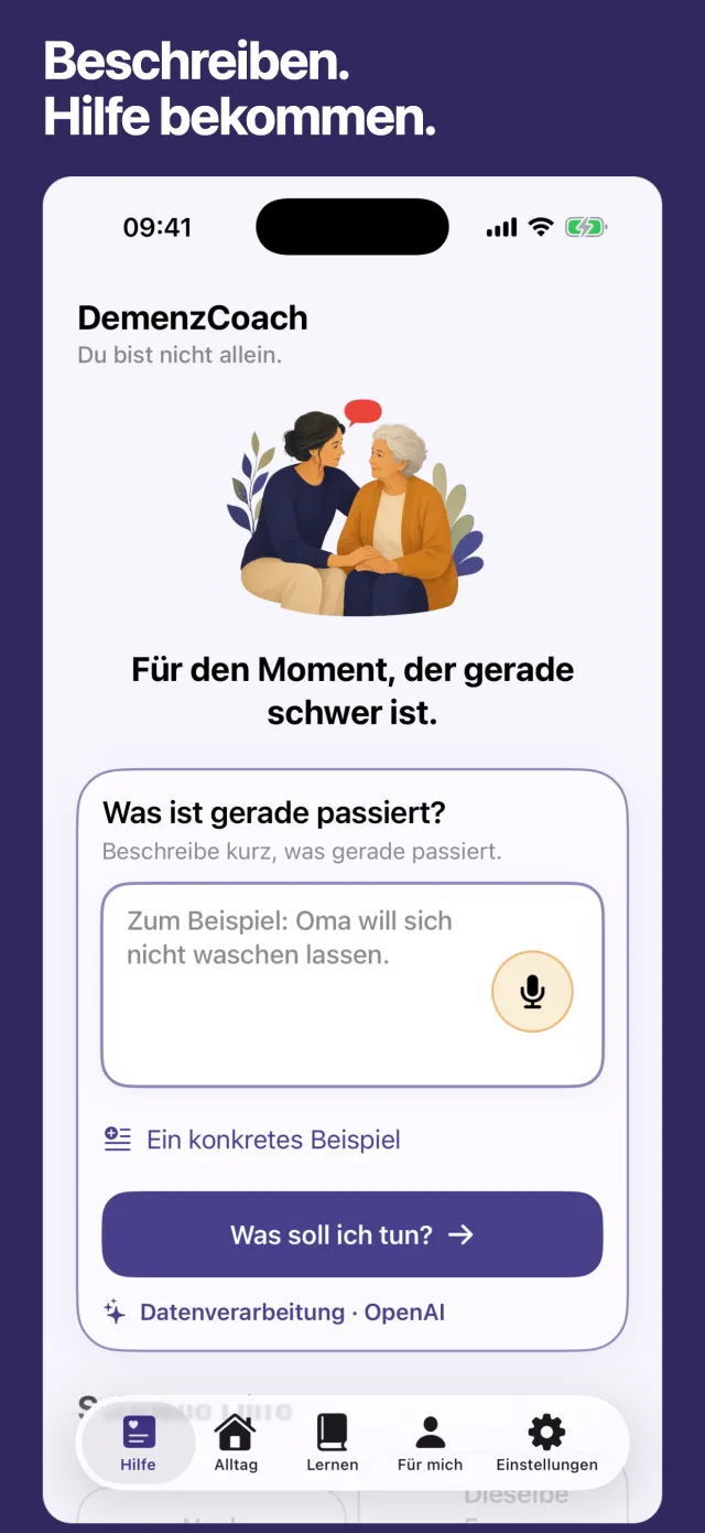 Beschreiben. Hilfe bekommen.
