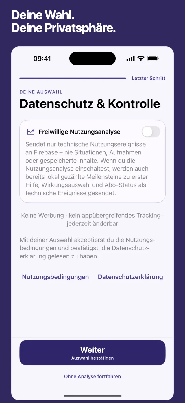 Deine Wahl. Deine Privatsphäre.