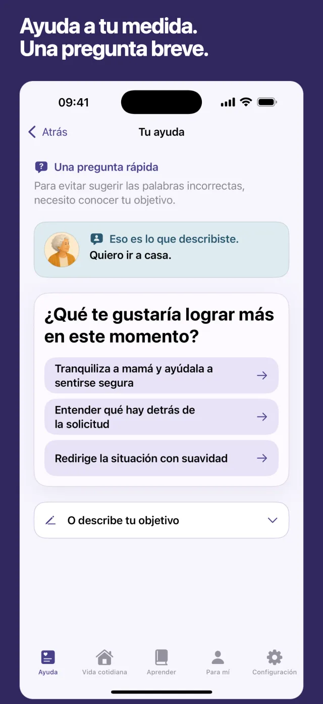 Ayuda a tu medida. Una pregunta breve.