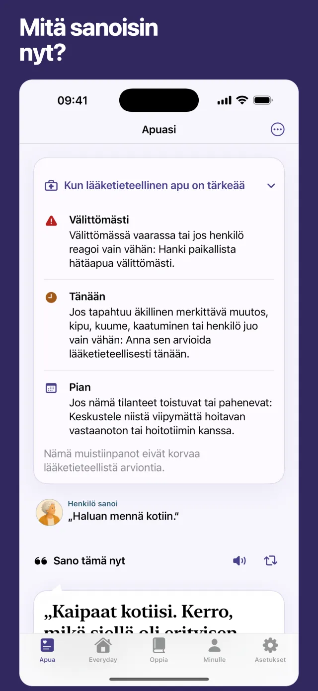 Mitä sanoisin nyt?