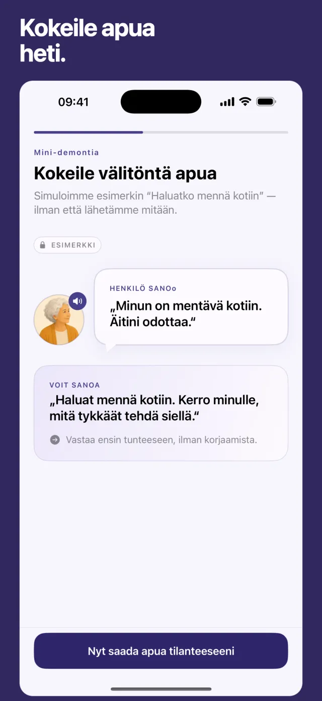 Kokeile apua heti.