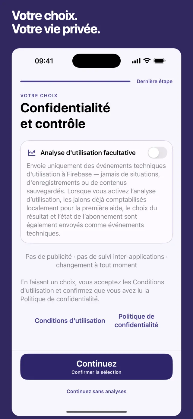 Votre choix. Votre vie privée.