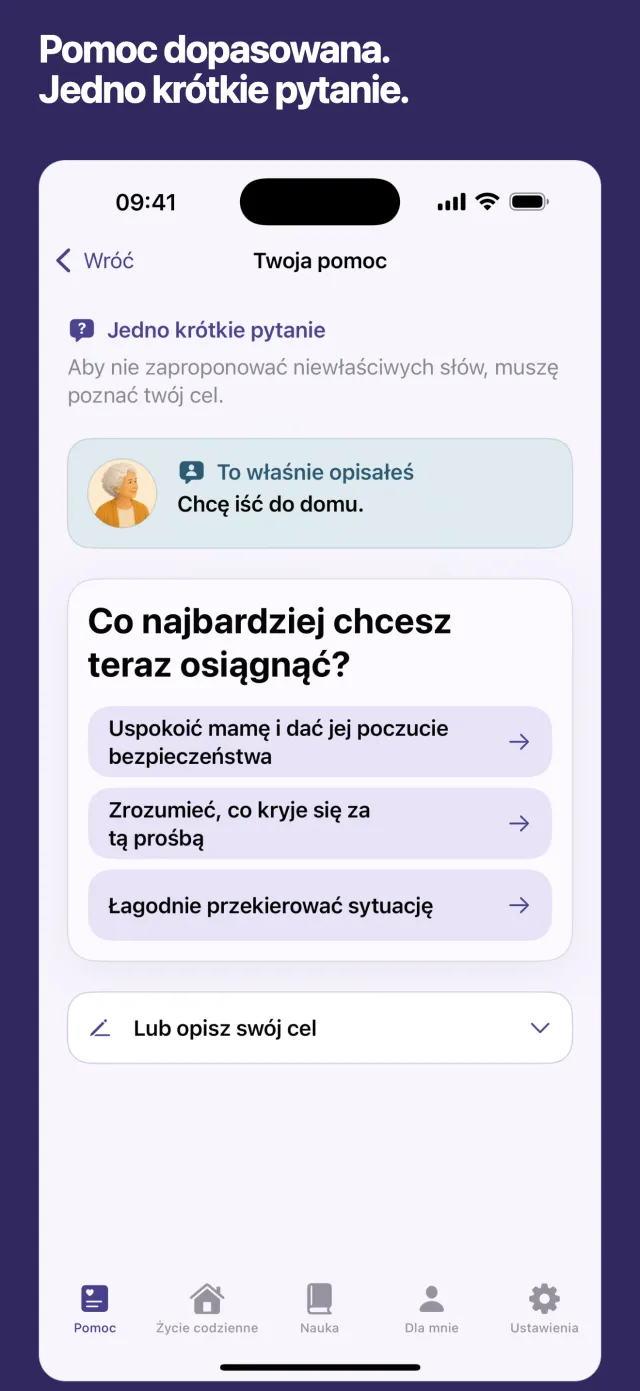 Pomoc dopasowana. Jedno krótkie pytanie.