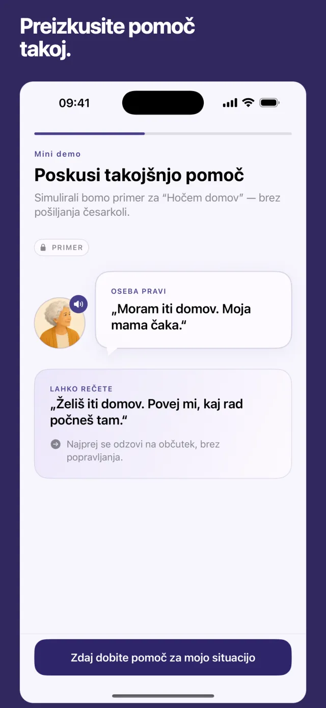 Preizkusite pomoč takoj.