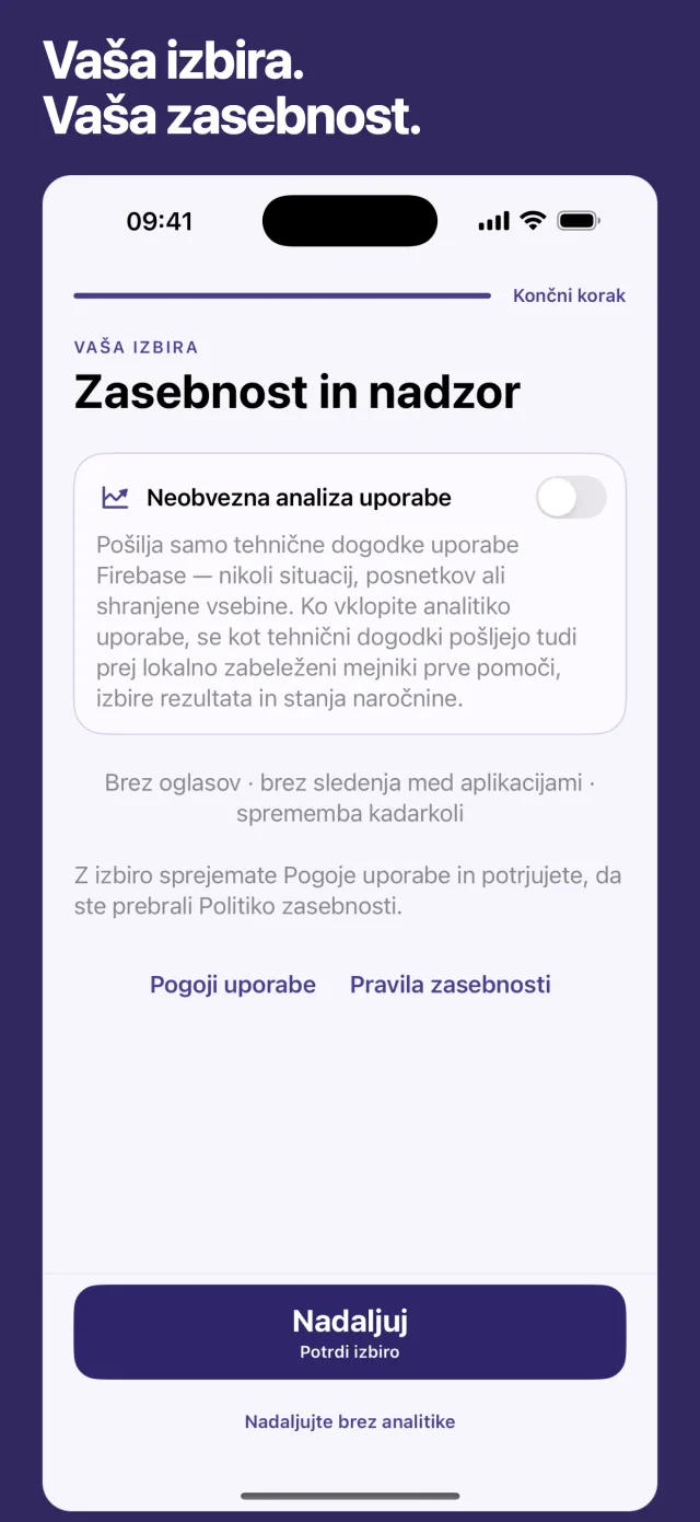 Vaša izbira. Vaša zasebnost.