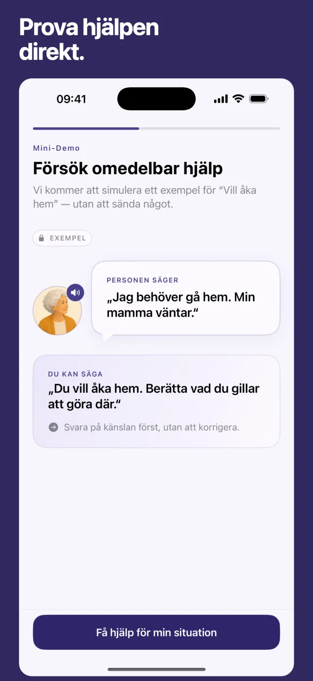Prova hjälpen direkt.